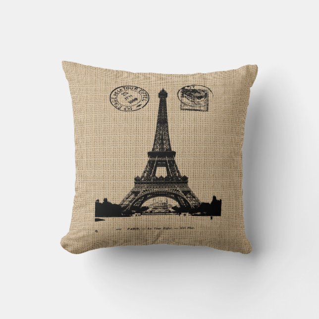 Vintage French Postcard Pillow (Front)