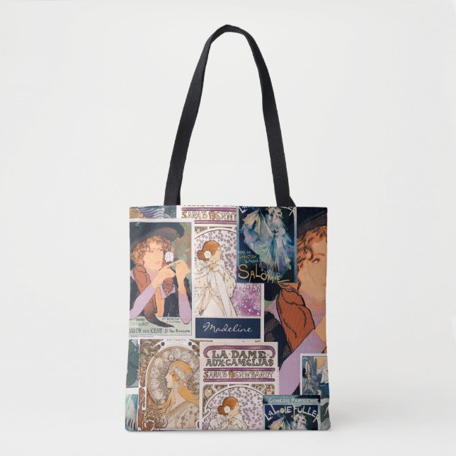 Vintage French Poster Collage Personalise  Tote Bag (Front)