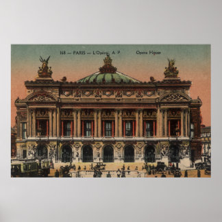 Vintage French Poster - Opera House Paris France