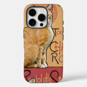 Vintage French Poster Style Orange Cat iPhone 16 Pro Case