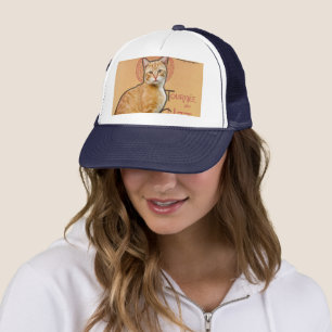 Vintage French Poster Style Orange Cat Trucker Hat