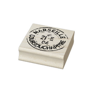 Vintage French Postmark Marseille Scrapbook Rubber Stamp
