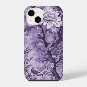 Vintage French Purple Toile Fleurie iPhone 14 Case