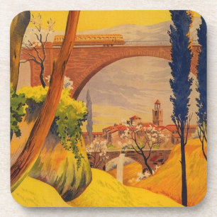 Vintage French Railroad Travel Coaster