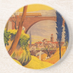 Vintage French Railroad Travel Coaster