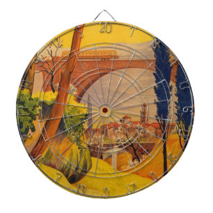 Vintage French Railroad Travel Dartboard