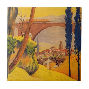 Vintage French Railroad Travel Tile