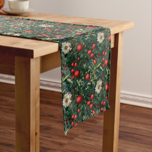 Vintage French Red Christmas Nostalgia Long Table Runner