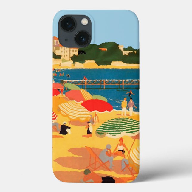 Vintage French Riviera Beach Case-Mate iPhone Case (Back)