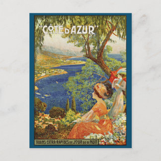 Vintage French Riviera Cote d'Azur ad Postcard