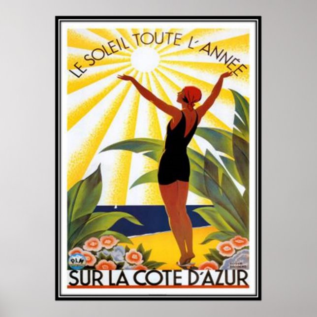Vintage French Riviera, France - Poster (Front)