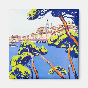 Vintage French Riviera Travel Magnet
