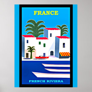 Vintage French Riviera travel poster