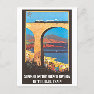 Vintage French Riviera Travel Poster Postcard
