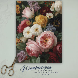 Vintage French Romantic Floral Bouquet Decoupage  Tissue Paper