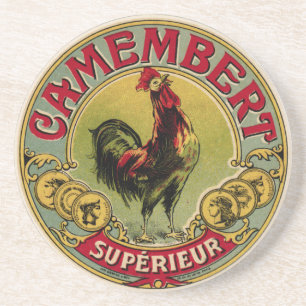 Vintage French Rooster Farm and Cheese Coaster