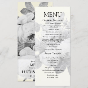 Vintage French Roses Wedding Menu