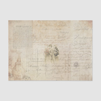 Vintage French Script Tissue Paper