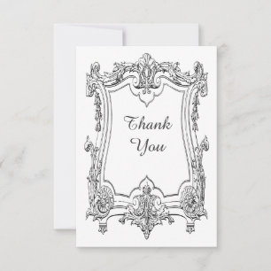 Vintage French Scroll Thank You Card