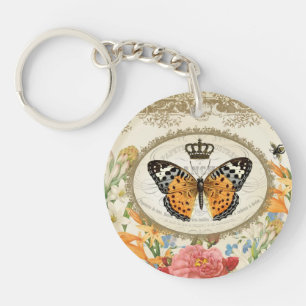 Vintage French Shabby Chic Butterfly keychain