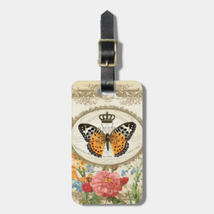 Vintage French Shabby Chic Butterfly luggage tag