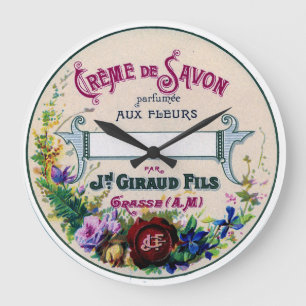 vintage french soap label clock