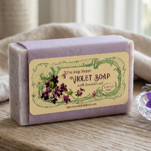 Vintage French Soap Label - Violets - customisable