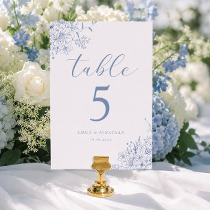 Vintage French Something Blue Wedding Table Number