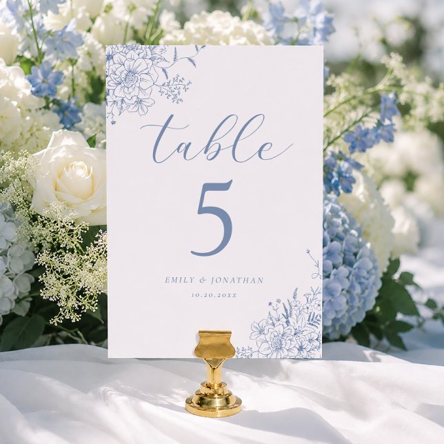 Vintage French Something Blue Wedding Table Number (Creator Uploaded)