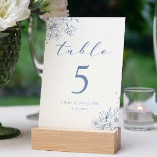 Vintage French Something Blue Wedding Table Number
