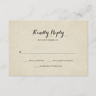 Vintage French Style Wedding RSVP Card