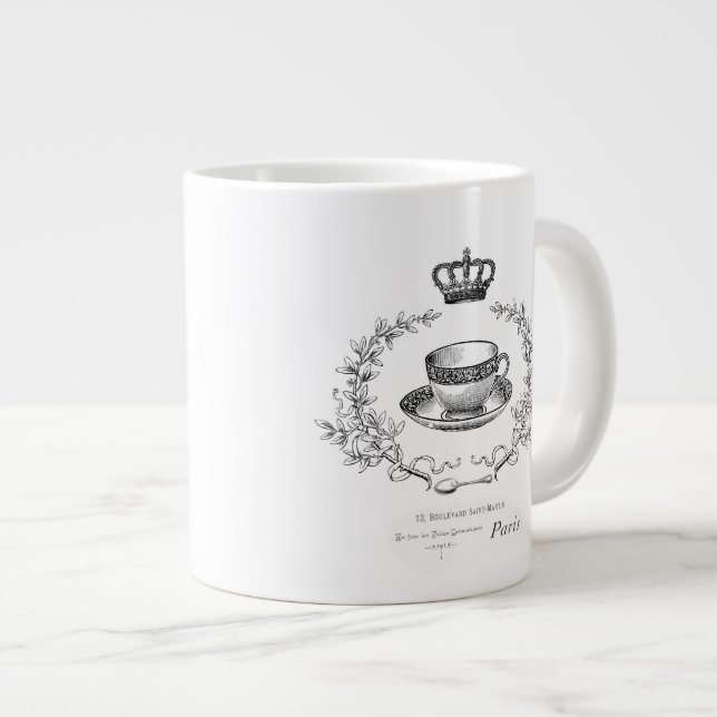 Vintage French teacup mug (Front Right)