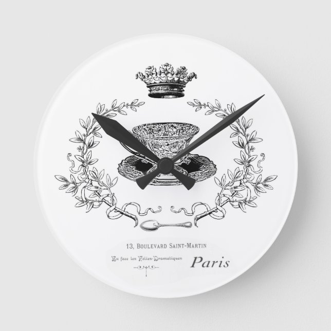 Vintage French teacup wall clock (Front)