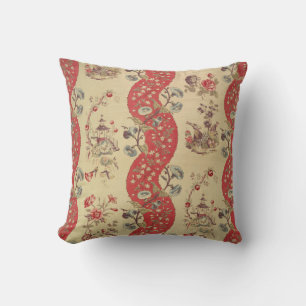 Vintage French Textile Floral Weave Art nouveau  Cushion