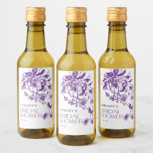 Vintage French Toile Floral Bridal Shower  Wine Label