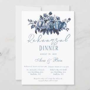 Vintage French Toile Floral Rehearsal Dinner Invitation