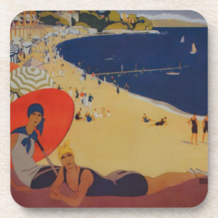 Vintage French Travel Advertisement Coaster