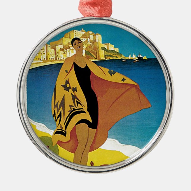 Vintage French Travel Metal Ornament (Front)