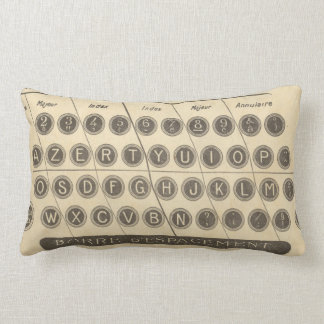 Vintage french typewriter guide lumbar cushion