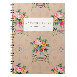 Vintage French Wallpaper Journal Notebook