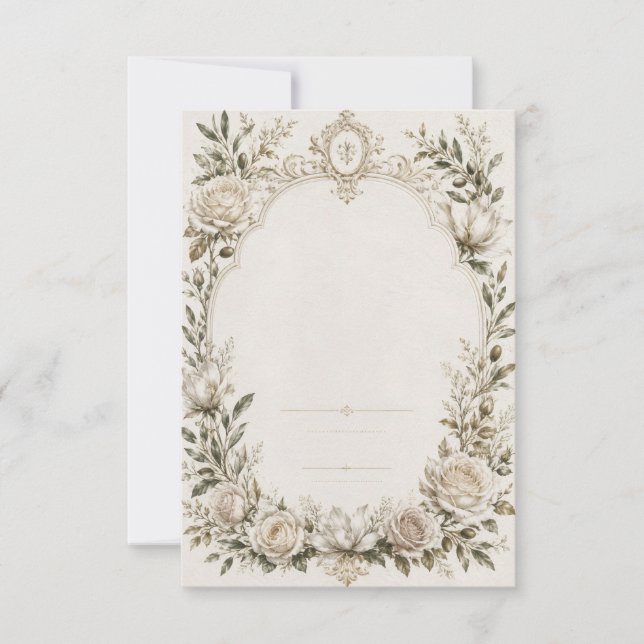 Vintage French Wedding Invitation (Front)
