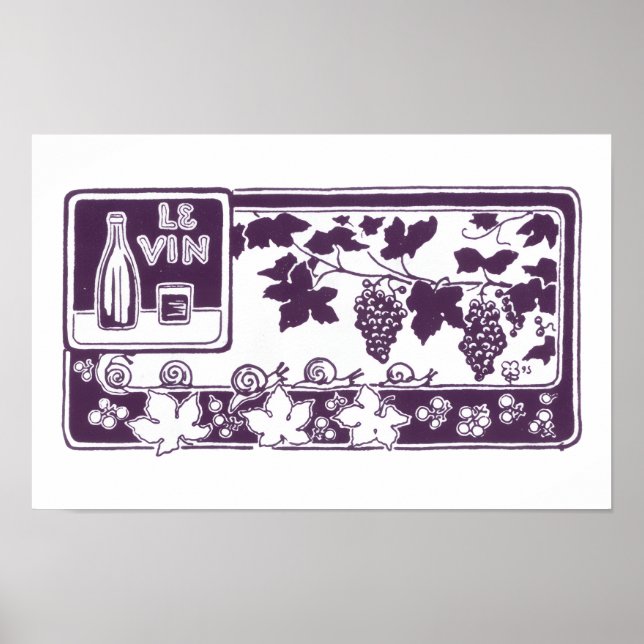 Vintage French Wine Label  | Rustic Vineyard  Poster (Front)