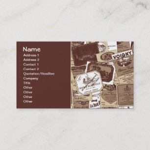 Vintage French Wine Labels Wallpaper Business Card