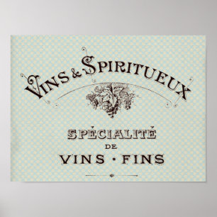 Vintage French Wine Typography Poster