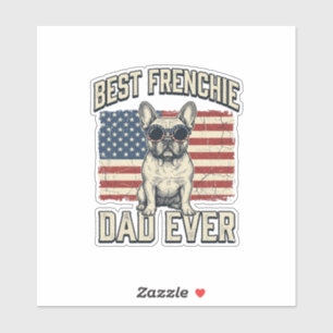Vintage Frenchie Dad American Flag