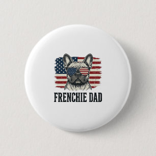 Vintage Frenchie Dad Patriotic Bulldog Shirt_1 6 Cm Round Badge
