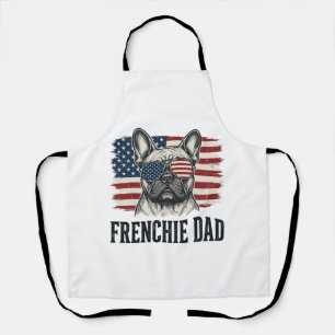 Vintage Frenchie Dad Patriotic Bulldog Shirt_1 Apron
