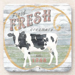 Vintage Fresh Creamery Cow Coaster
