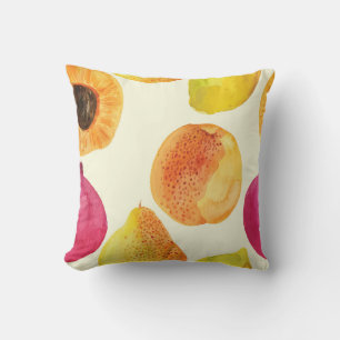 Vintage Fresh Fruits Watercolor Design Cushion