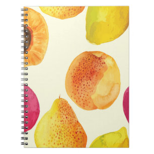 Vintage Fresh Fruits Watercolor Design Notebook
